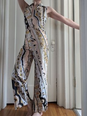 1970's Jumpsuit Geometric Print